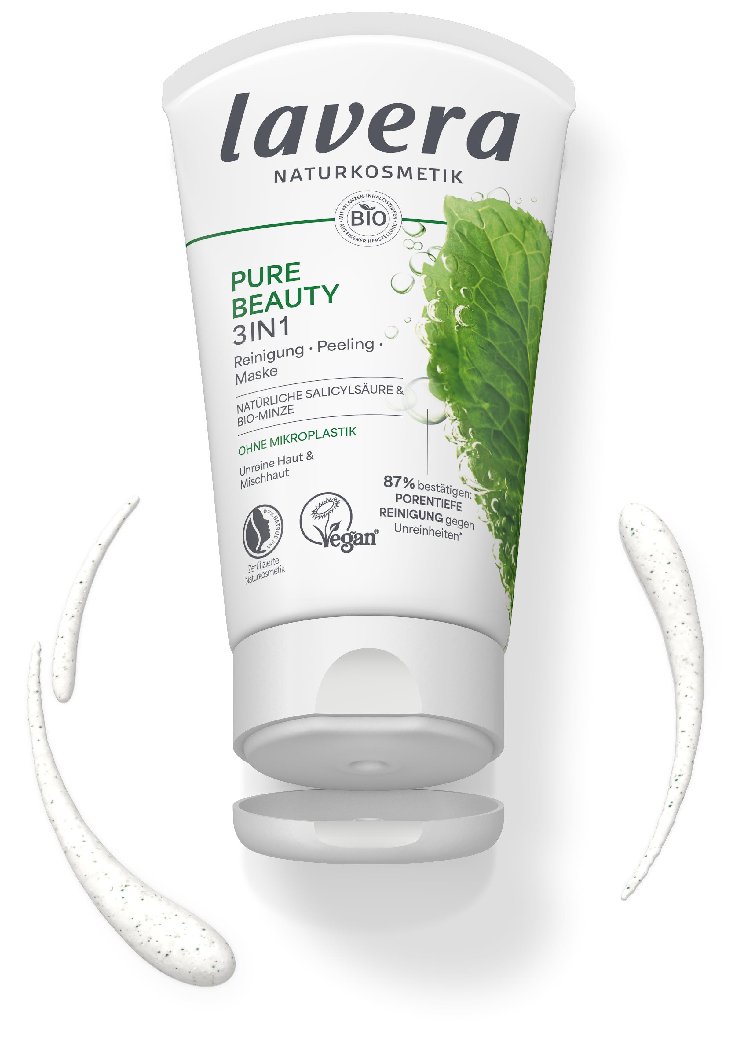 lavera Pure Beauty 3in1 Reinigung Peeling Maske