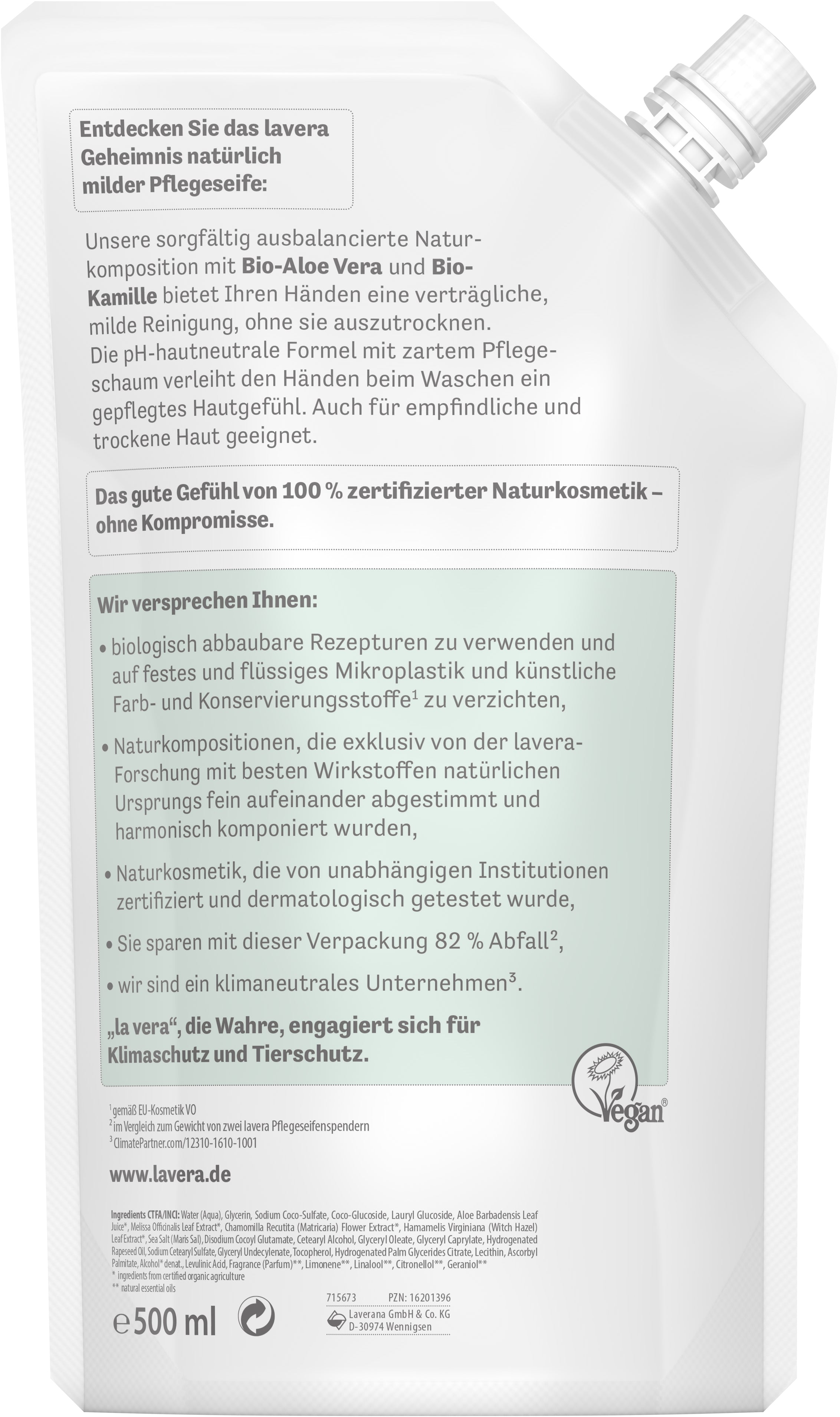 lavera Nachfüllbeutel basis sensitive milde Pflegeseife