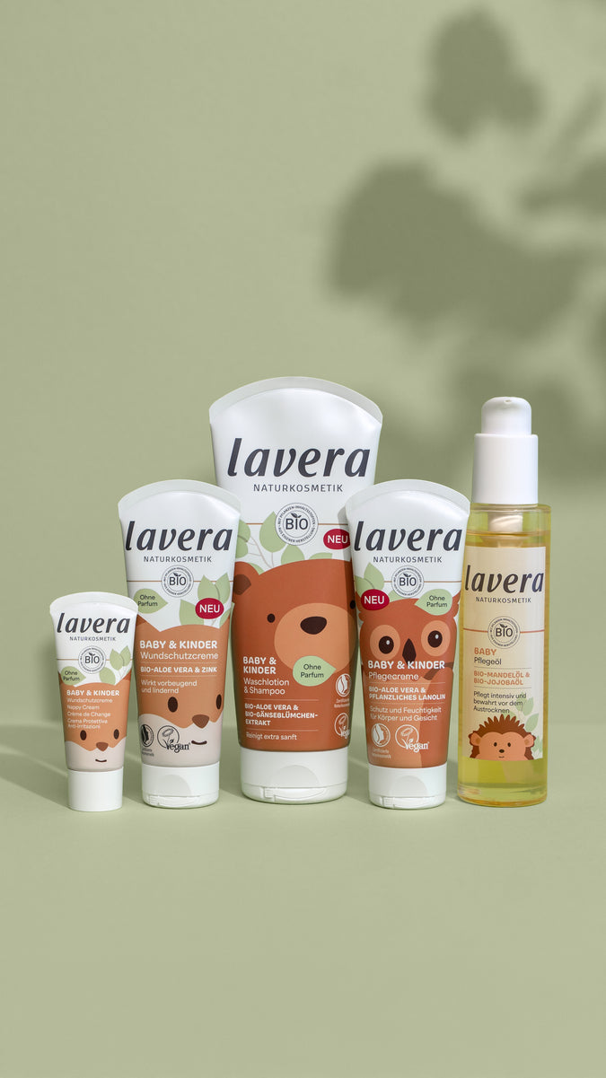 Eine Auswahl der lavera Baby&Kinder Produkte