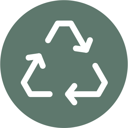 Recycle Icon vor grünem Hintergrund