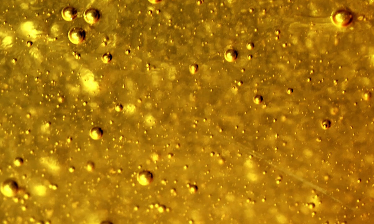 viele gelbe Bläschen in serumartiger Textur