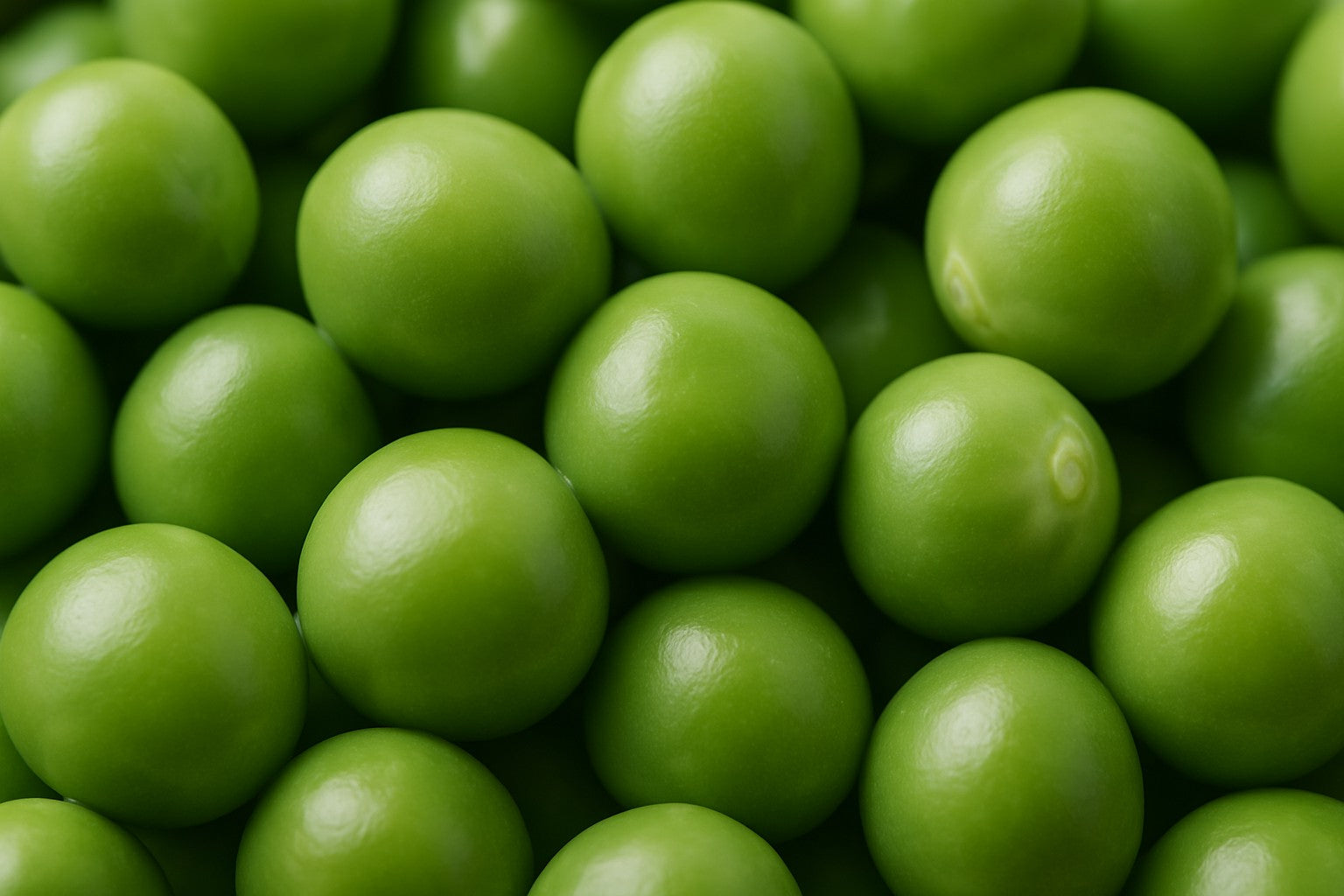 Nahaufnahme von grünen Erbsen, Zutat für Erbsenpeptide